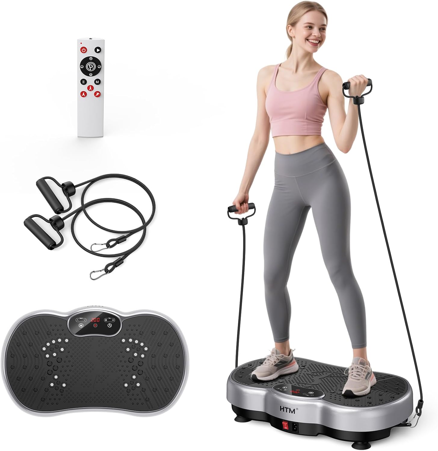 Vibration Plate Exercise Machine – 300 lbs Weight Capacity, 120 Speed Levels, 9 Workout Modes for Home Fitness, Muscle Toning & Weight Loss