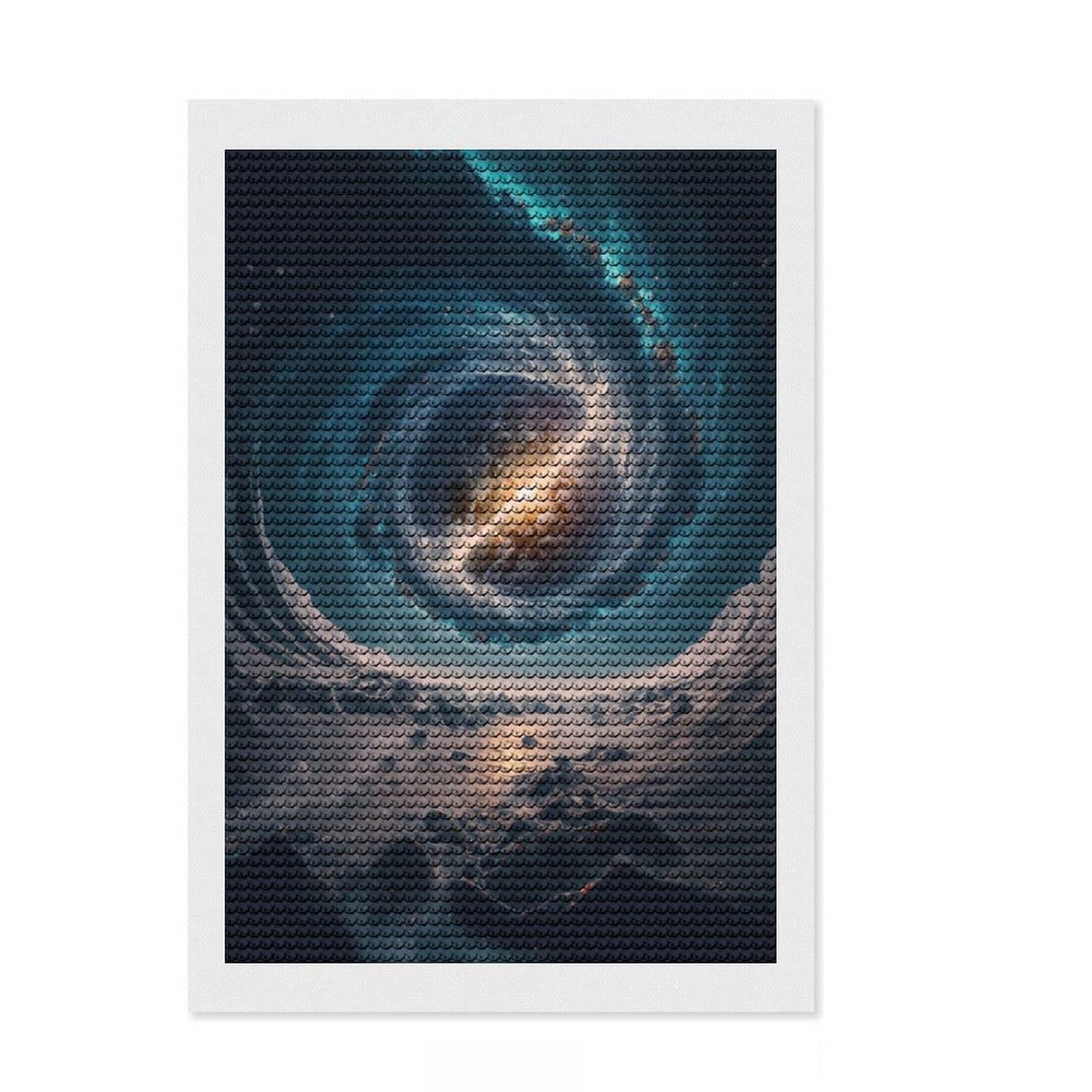 Junmoney Black Hole Ocean Vortex Full Drill Diamond Painting Kit 8"x12", for Adults, Mindful Craft Activity, Bedroom Decor, Festive Craft Gift