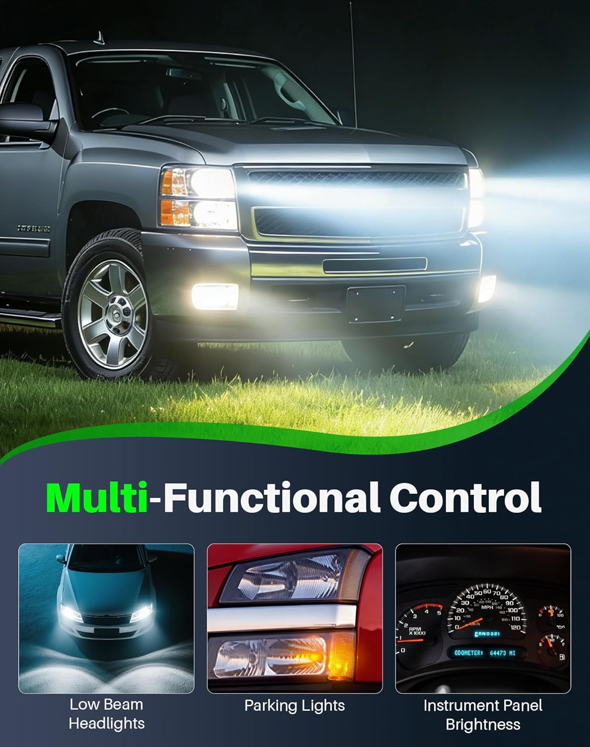 Headlight Switch Fit for Chevy Avalanche Silverado Suburban Tahoe 2003-2006, GMC Sierra Yukon Cadillac Escalade Hummer H2, Headlamp Fog Light Dimmer Switch, Replaces 15176678, 15076588