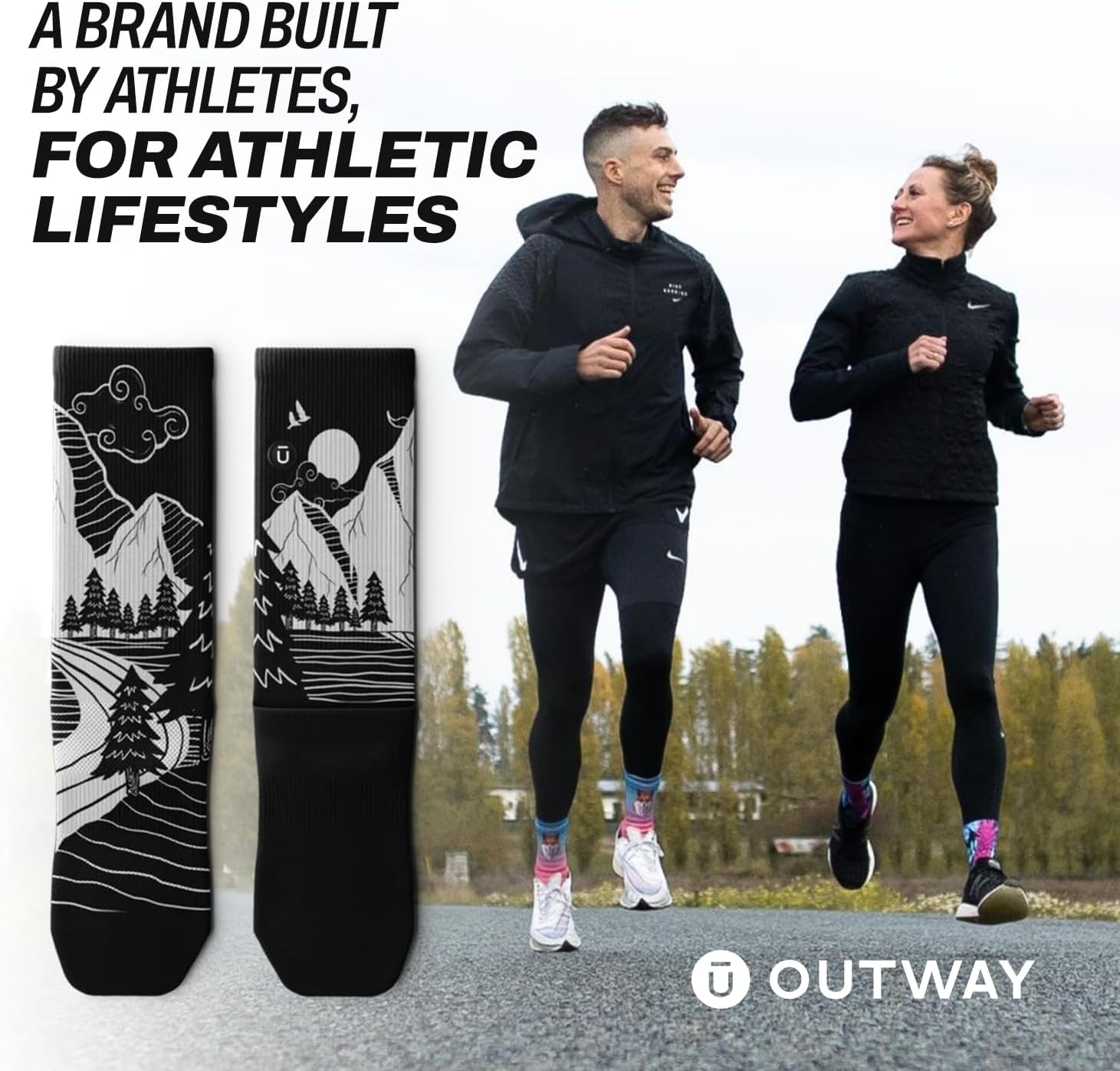 Outway Novelty Crew Socks for Men & Women, Breathable, Moisture-Wicking Athletic Calf Socks with Arch Support - Image 6