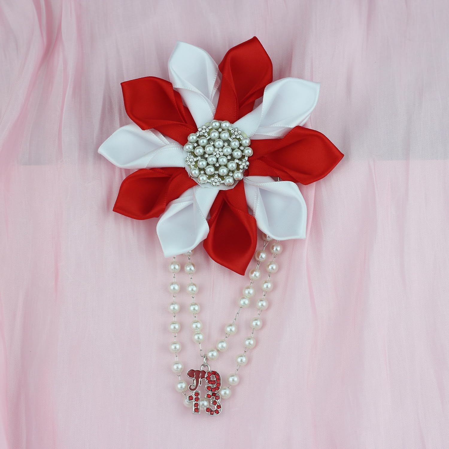 Soror Gift for Women Pearl Flower Brooch Pin with Red Elephant Greek Sorority Paraphernalia Gift Sisterhood Jewelry for Soror - Image 6