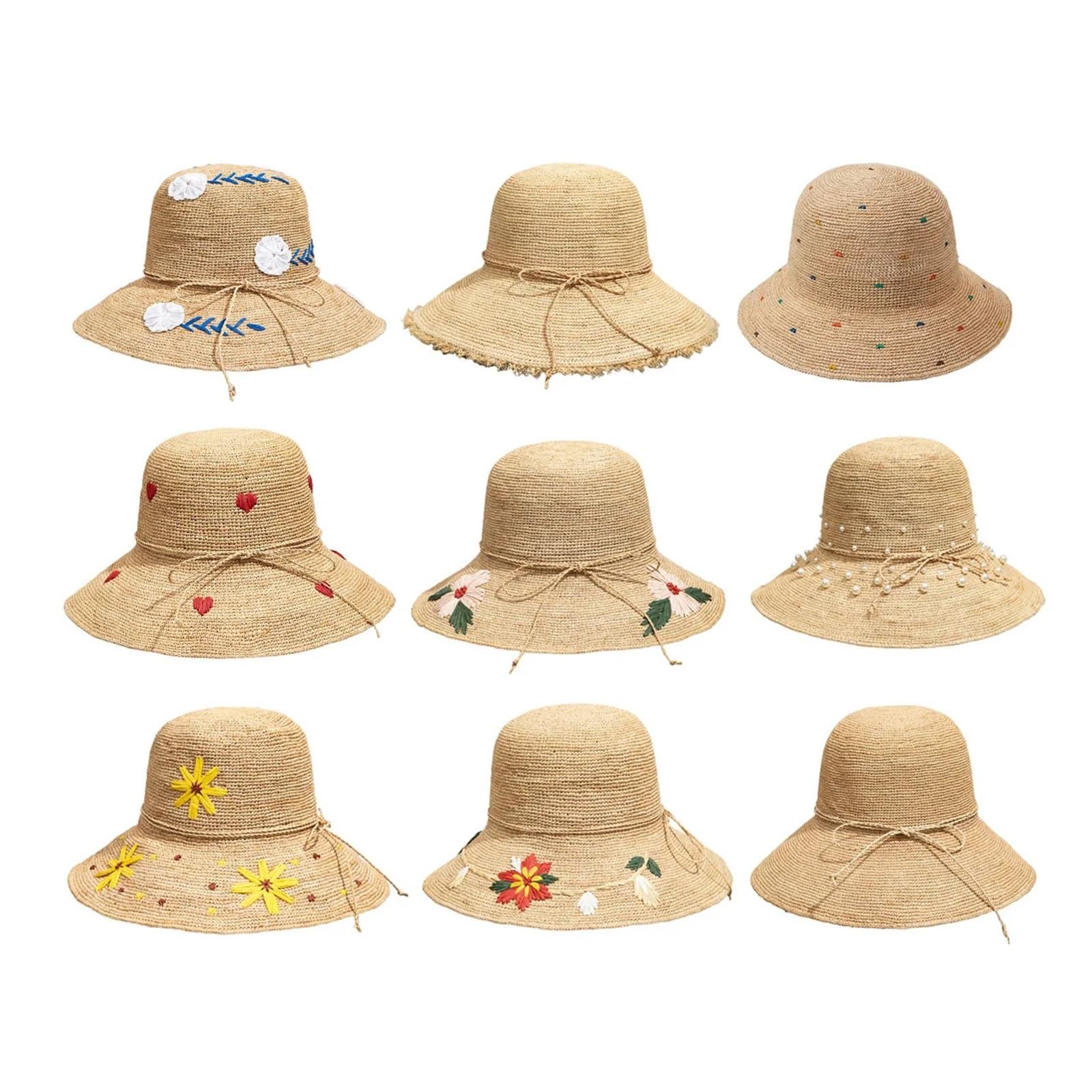 Genérico Sombrero for el sol Verano Todo fósforo Protección plegable Paja Señoras Playa