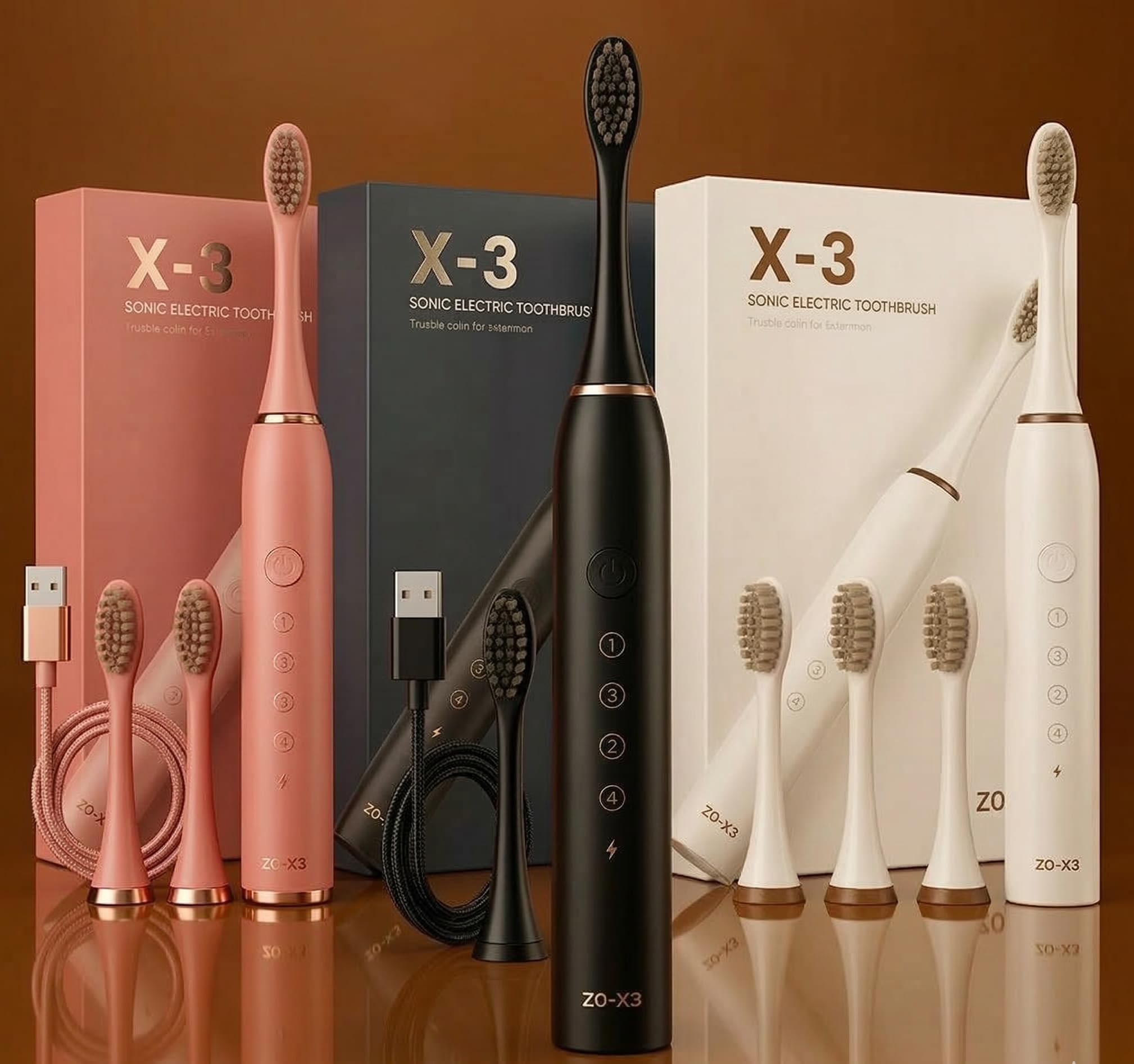 Cosmic Lite Sonic Electric Toothbrush for Adults with 6 Modes, 3 Brush Heads, 1 Interdental Head and Rechargeable with 3.5 Hours Charge Lasting up to 25 Days, Power Toothbrush, Black - Pack of 1-image-26