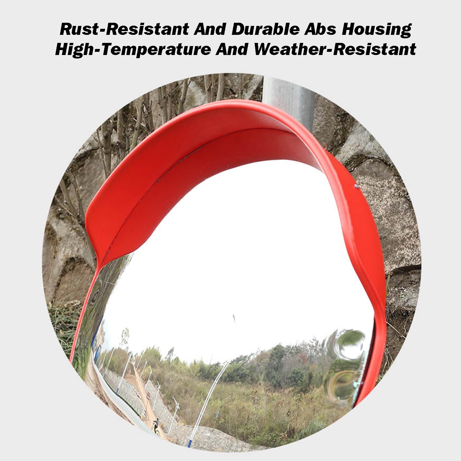 Espejo Convexo HD,Espejo De Seguridad Curvo Gran Angular 160° For Punto Ciego,Carcasa De ABS Y Superficie Espejo Suave De PC For Estacionamiento Casa En Garaje(55cm)