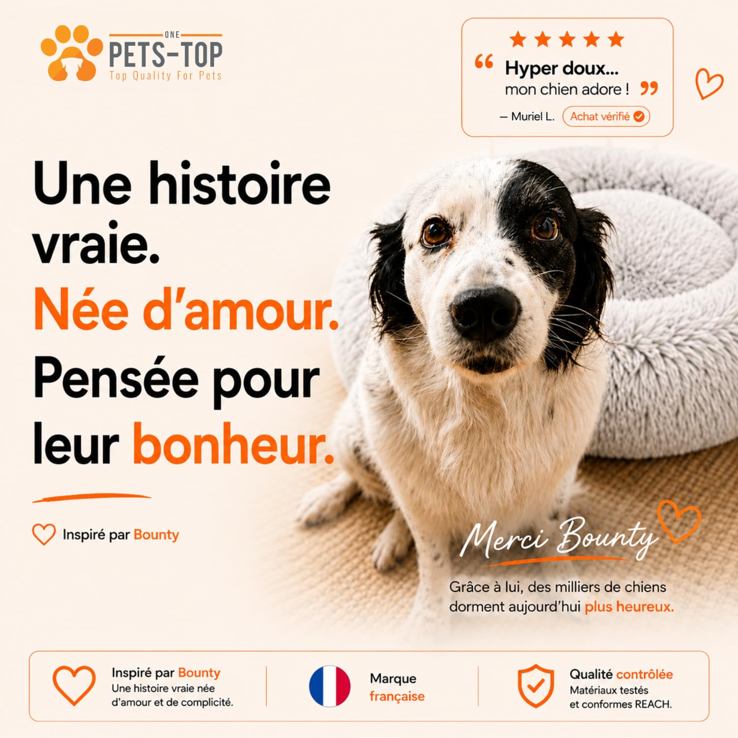 One PETS-TOP Panier Chien, Coussin Chien Dehoussable, Panier Chat Rond Lavable, Forme Donut, Matelas Apaisant Anti Stress 60cm Gris