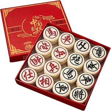 Chinese Chess Xiangqi Board Game Set with Melamine Chess Pieces Portable Travel Chess Set Including Chessboard4.8cm/1.9in