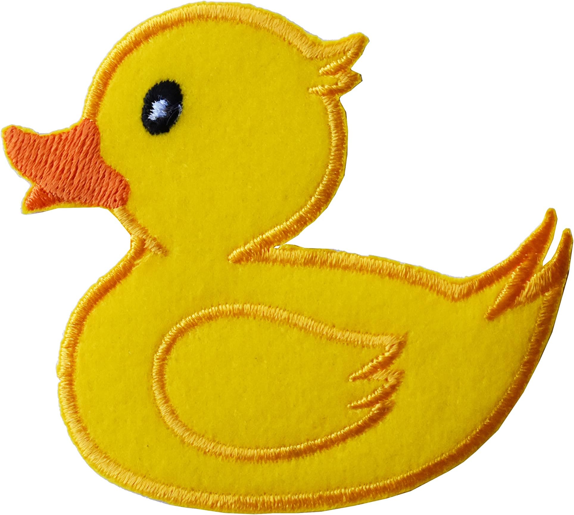 #E05199R Yellow Rubber Duck,Ducky Applique Iron On Patch -(Right) 3" by 2 3/4"