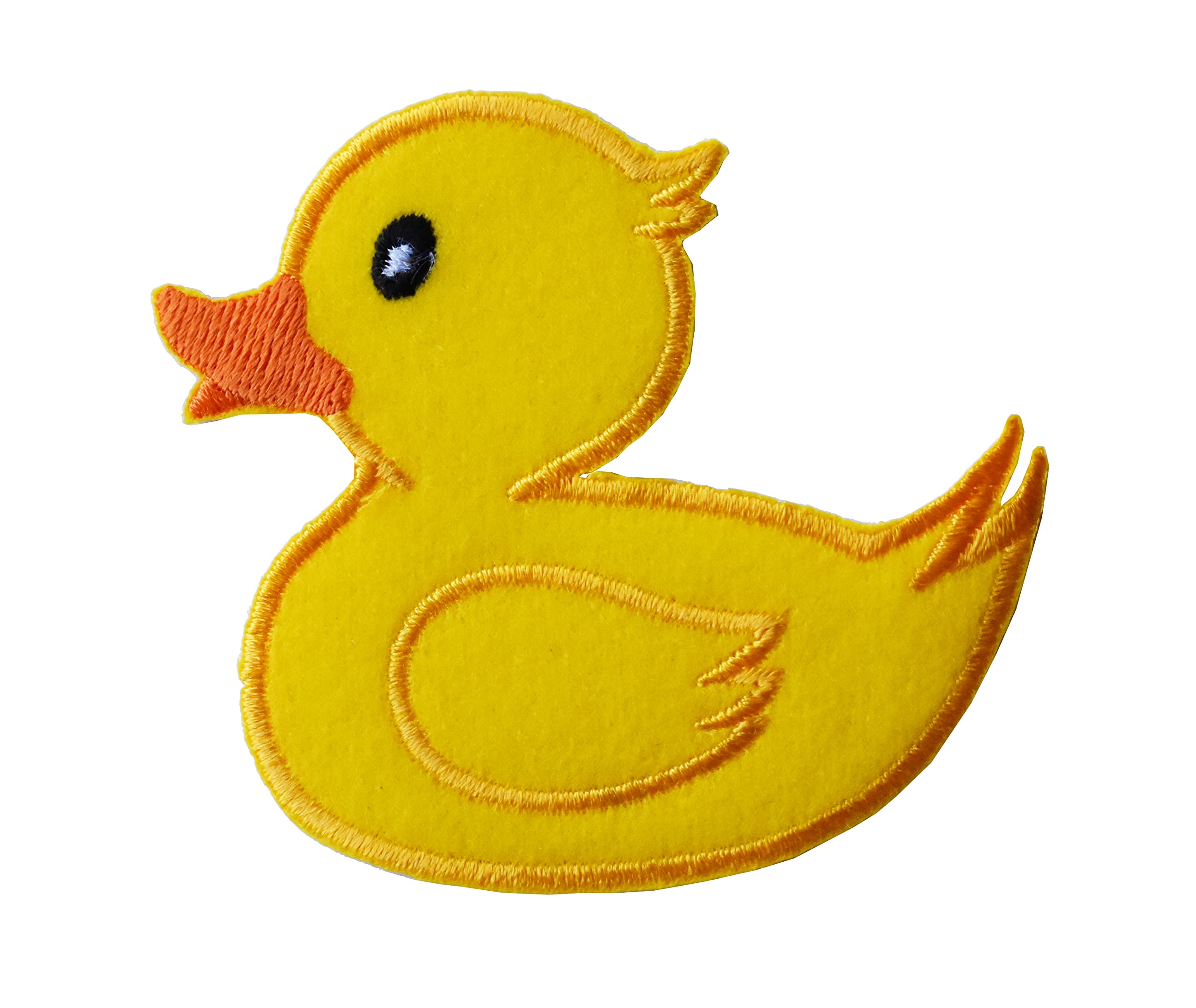 #E05199R Yellow Rubber Duck,Ducky Applique Iron On Patch -(Right) 3" by 2 3/4"