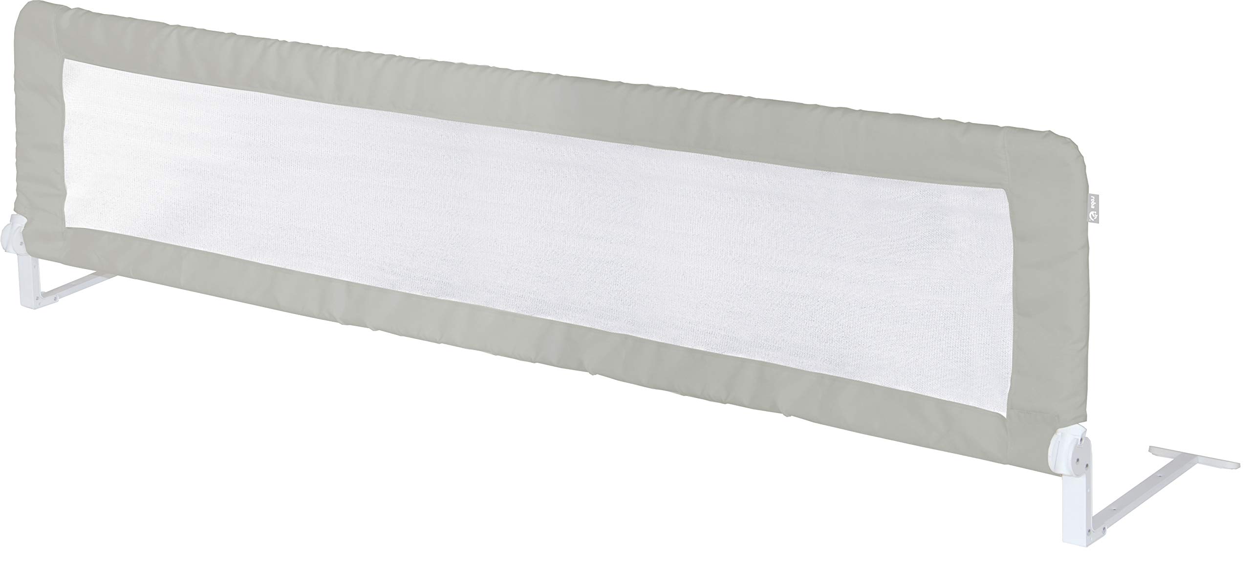 roba Bettschutzgitter Klipp-Klapp 150 cm - Rausfallschutz klappbar für Babys & Kinder - Schutzgitter für Kinderbetten - 50 cm hoch - Grau