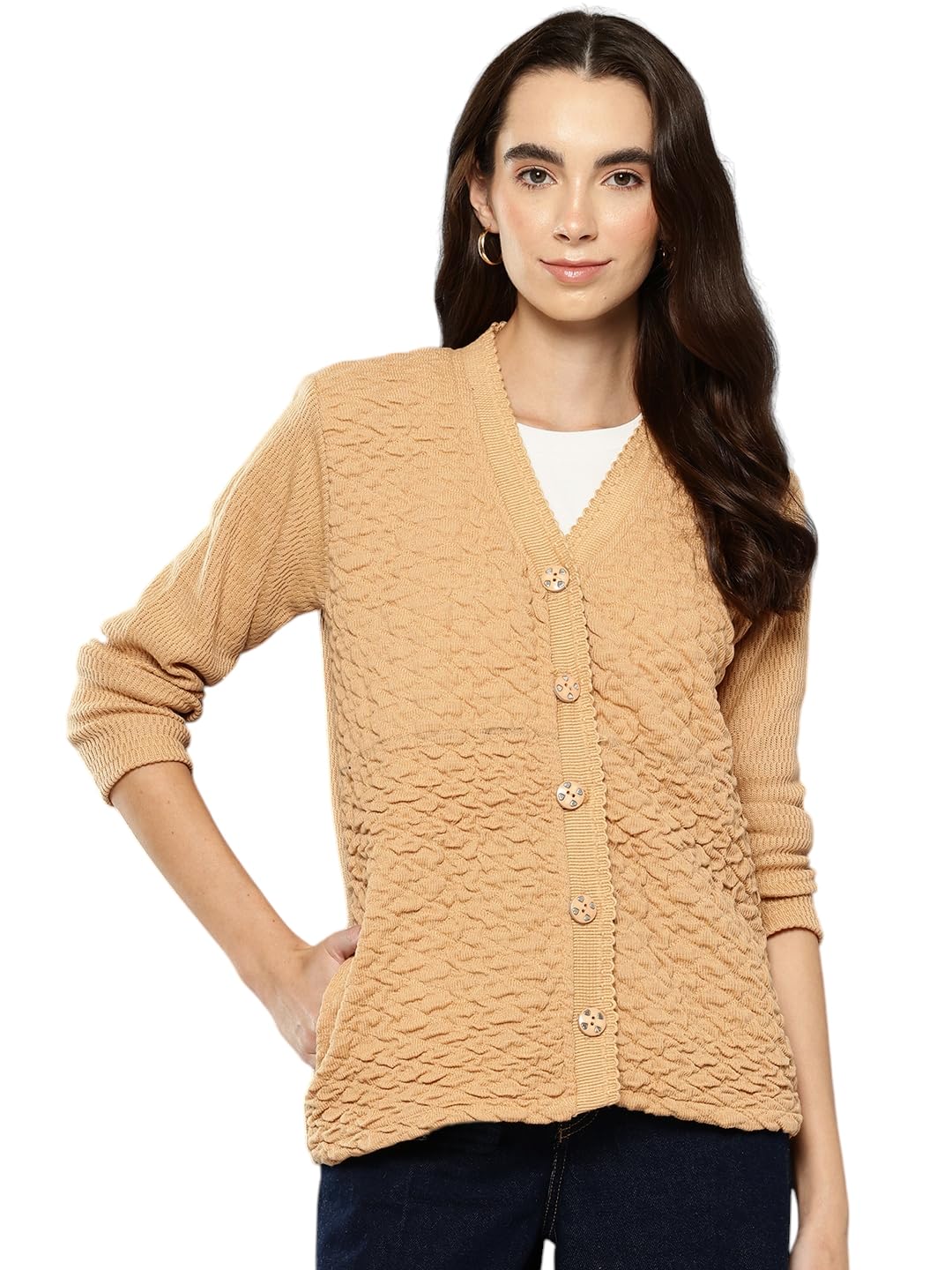 aarika Womens Casual Wear Black Colour Solid Woolen Cardigan-picture-43