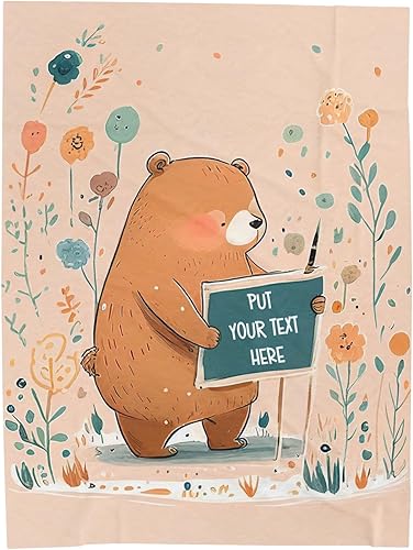 Baby Boy Bear Blanket - Personalized Baby Girl Gifts, Baby Blankets Personalized with Name, Ideal as Mothers Day Bear Gift 30" x 40"