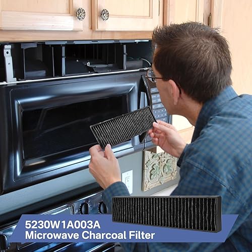 Miniatura 3 de Earthtec Paquete de 2 filtros de carbón para microondas para GE JNM7196SK6SS, JNM7196DK5BB, JVM7195DK5WW, JVM7195SK6SS, JVM7195EK5ES, PVM9005SJ8SS,
