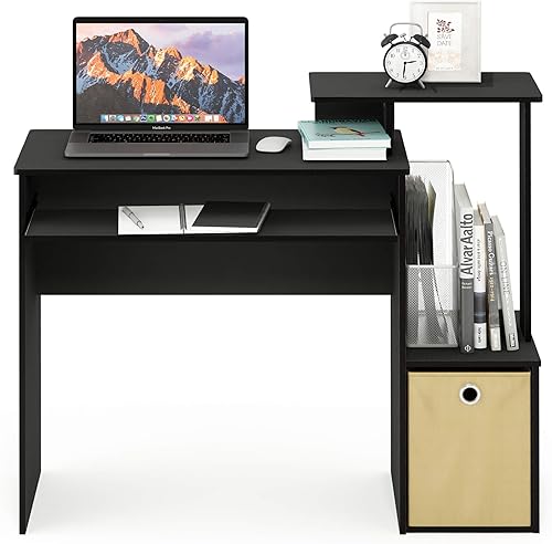 Miniatura 10 de Furinno 12095BKBR Econ - Escritorio multiusos para oficina en casa Madera NegroMarrón Pino ámbar/Negro, Negro/Marrón, Nogal Columbia/Marrón Oscuro,