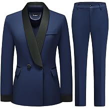 Womens Shawl Collar Blazer 2 Piece Pants Suit Set