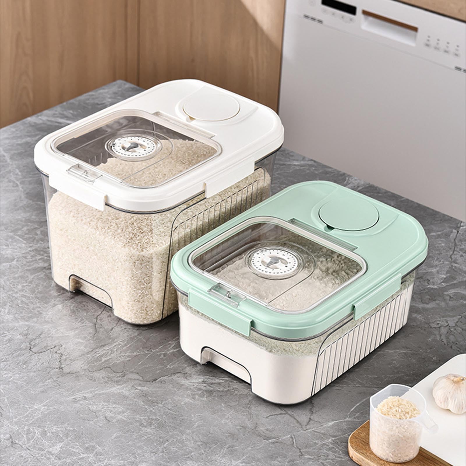 Contenitore di immagazzinaggio del riso del grano chiaro della scatola di immagazzinaggio di grande capacità forniture per la famiglia per la raccolta di fagi