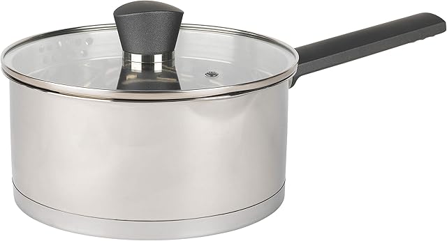 Russell Hobbs RH01162EU 20cm Saucepan, Excellence Collection, Stainless Steel, Suitable On All Hobs Including Induction, Dishwasher Safe, Pouring Lip, Ideal for Soups & Sauces, Mirror Polished Finish