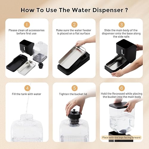 Miniatura 6 de Dispensador automático de agua para perros de 8 litros con cuenco de acero inoxidable, cuenco de agua de gran capacidad para perros, 2 galones de