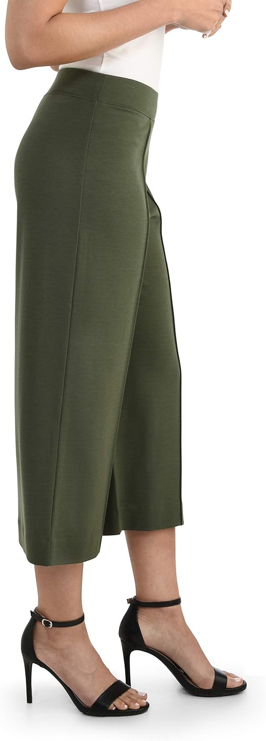 Fruit of the Loom Womens Wide Leg Ponte Cropped Pants - Image 3