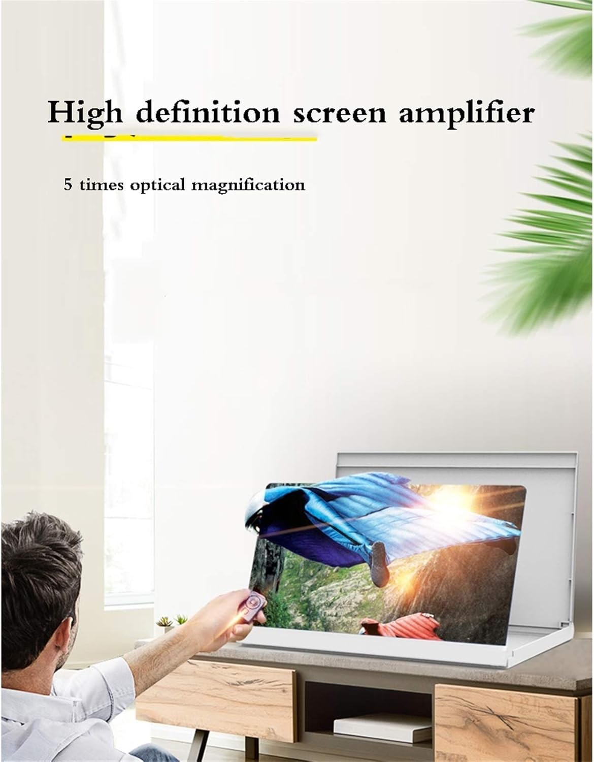3D HD Mobile Phone Magnifier Projector Screen for Movies Videos and Gaming Phone Amplifier Supports All Smartphones Accessories for Woman Or Men (Black with Remote Control)