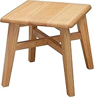 Vista 36 de eHemco Taburete de madera maciza para adultos y niños, 12.25 pulgadas, gris, juego de 2