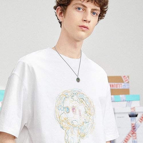 Vista 201 de Collar con colgante de plata de ley 925 con medalla de San Patrón, joyería religiosa para hombres y mujeres, con cadena de acero inoxidable 316L