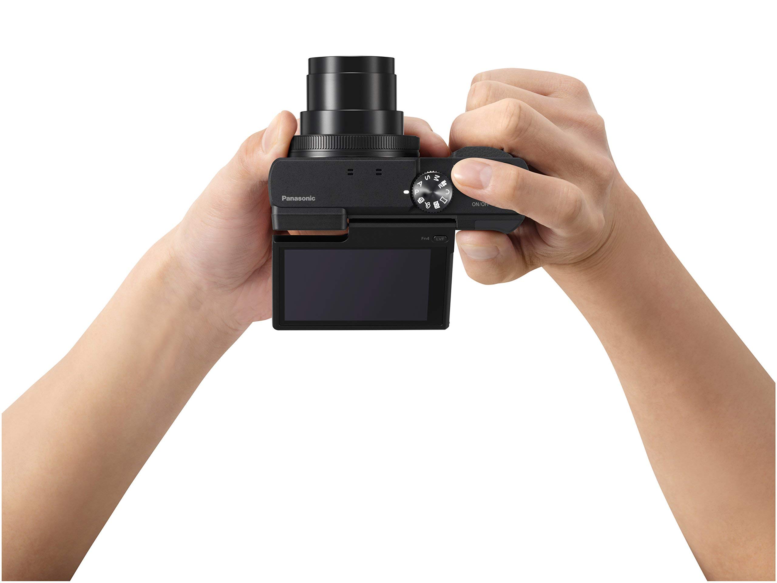 Panasonic DC-TZ90EB-K Appareil photo de voyage compact de poche à zoom 30x – Noir, vidéo et photo 4K, objectif Leica (Reconditionné)