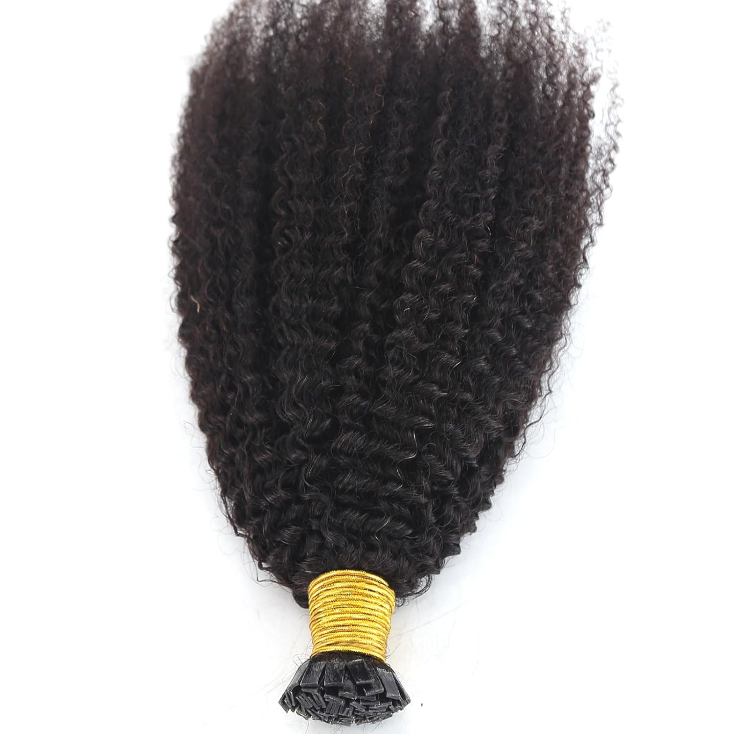 ZigZag Hair Afro Kinky Curly Flat Tip Human Hair Extensions 4B 4C Flat Tip Keratin Hair Extensions 100strands Hair Extensions Fusion Human Hair Natural Color (4B 4C, 20 Inch)