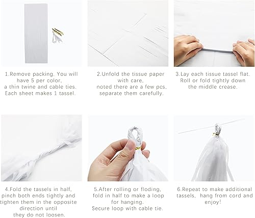 Miniatura 7 de Suministros para fiestas mexicanas, decoraciones de fiesta – Abanicos de papel, pompones de flores, guirnaldas de borlas para fiesta tropical