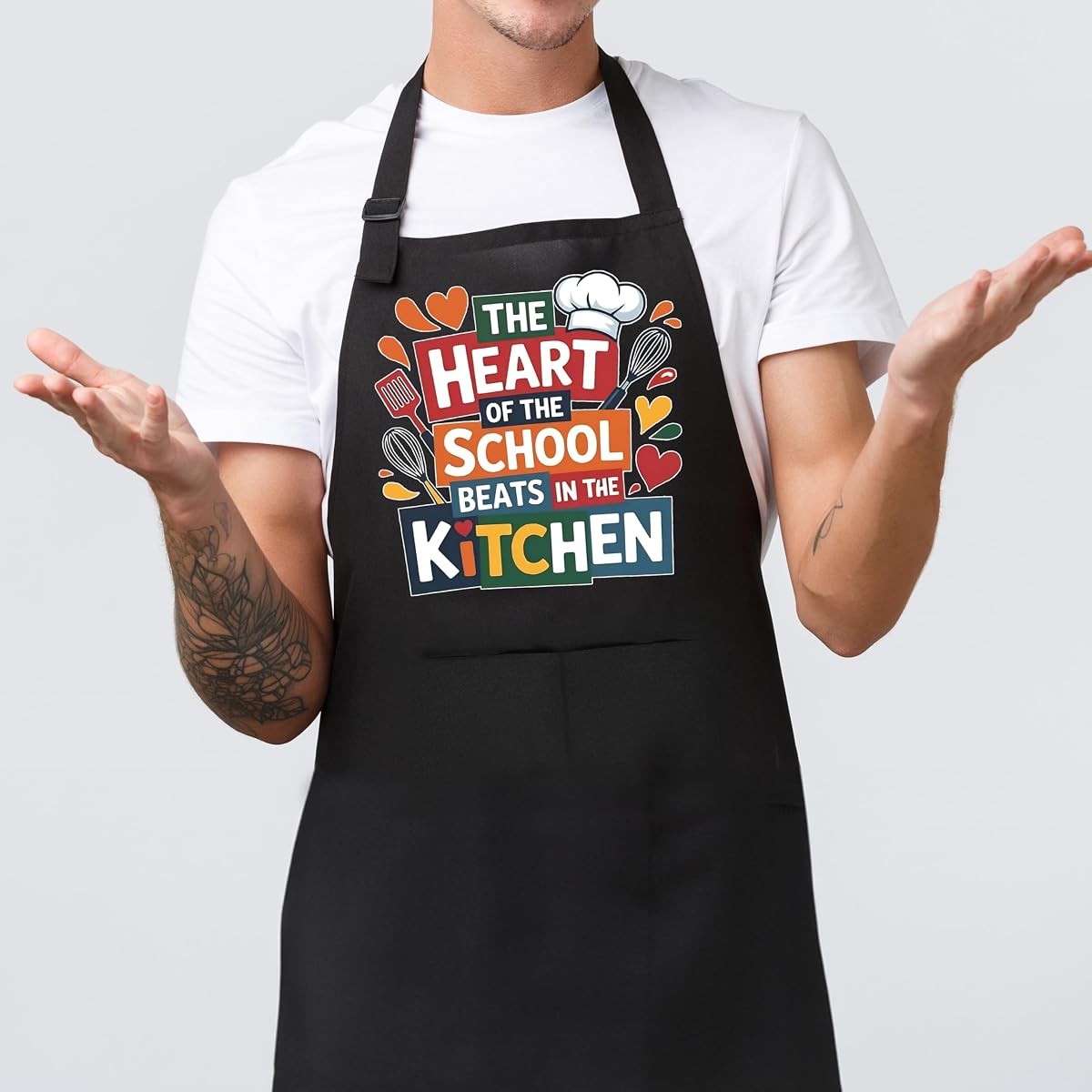 Delantales con bolsillos para regalos de agradecimiento de cafetería escolar, regalos para dama de almuerzo, regalo para trabajadores de cafetería, delantal con pechera ajustable impermeable para cocina, lavavajillas, cocina, asar a la parrilla y hornear