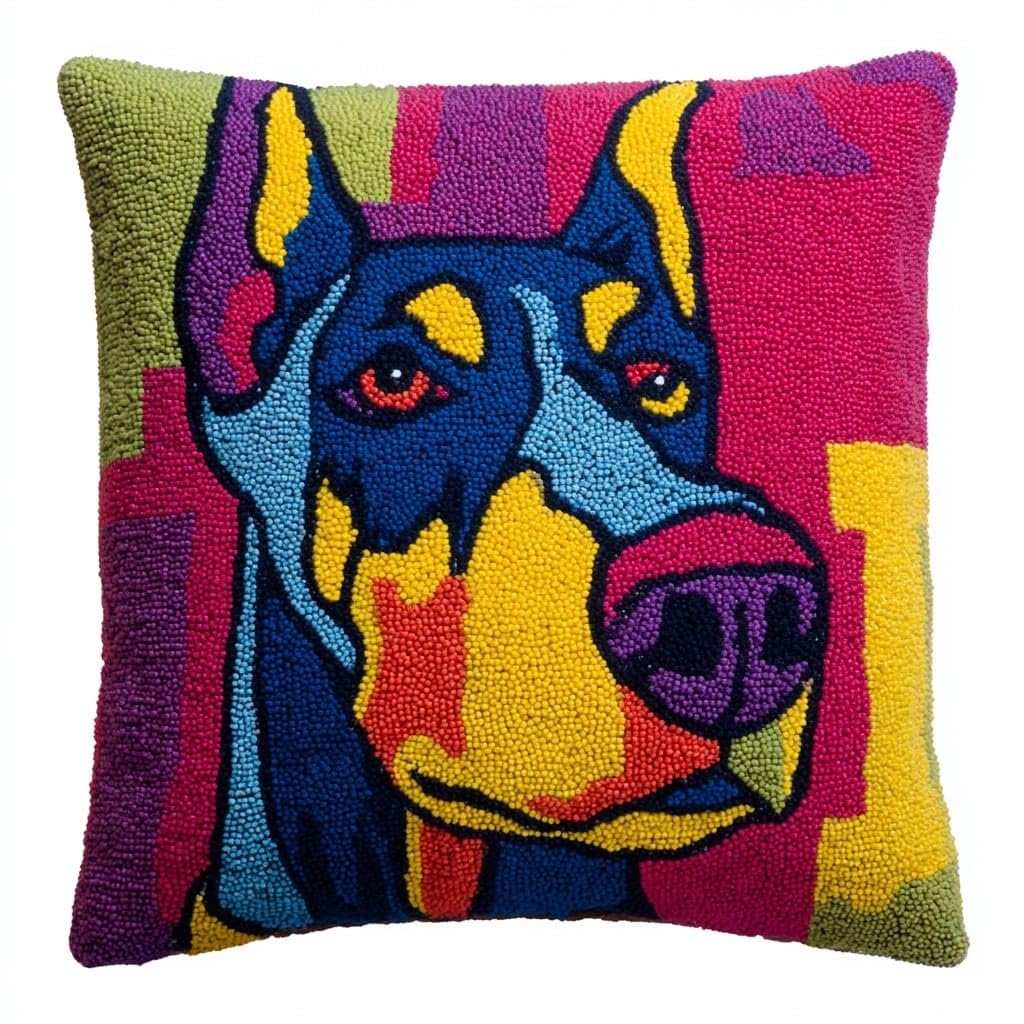 Henypt Latch Hook Pillow Case Embroidery Kits, Dog