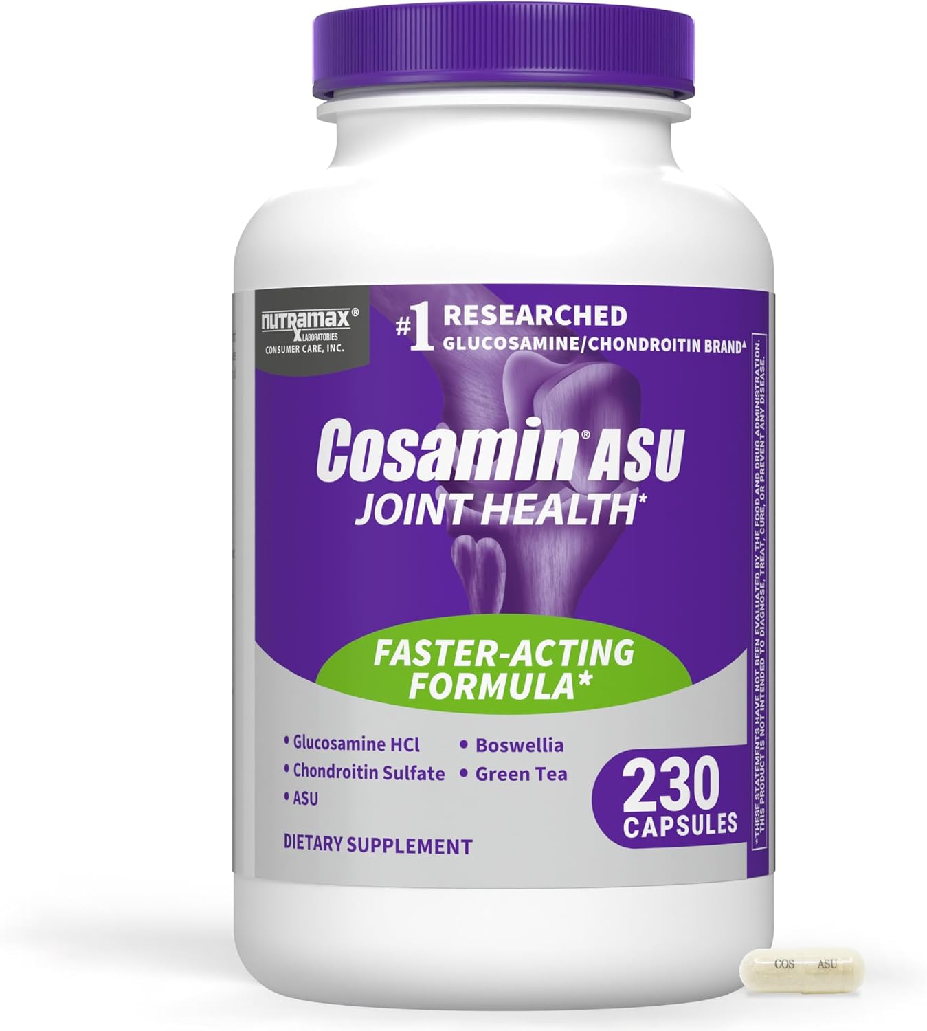 Nutramax Laboratories Cosamin® ASU Joint Health Supplement with Glucosamine, Chondroitin & ASU for Adult Men & Women, Joint Supplement, 230 Capsules
