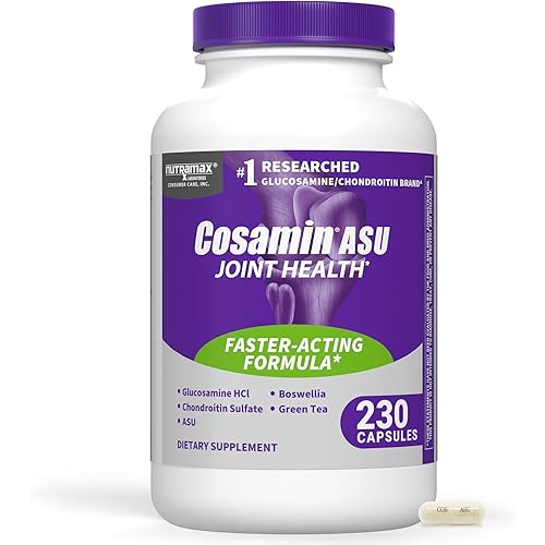 Nutramax Laboratories Cosamin® ASU Joint Health Supplement with Glucosamine, Chondroitin & ASU for Adult Men & Women, Joint Supplement, 230 Capsules