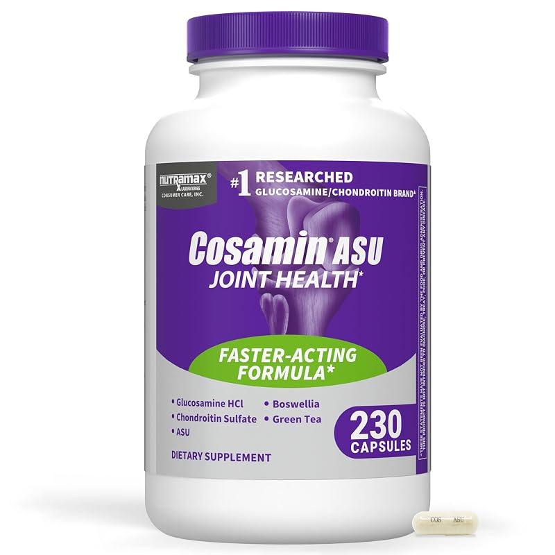 Nutramax Laboratories Suplemento Articular com Glucosamina, Condroitina, ASU e Boswellia Serrata, 230 cápsulas