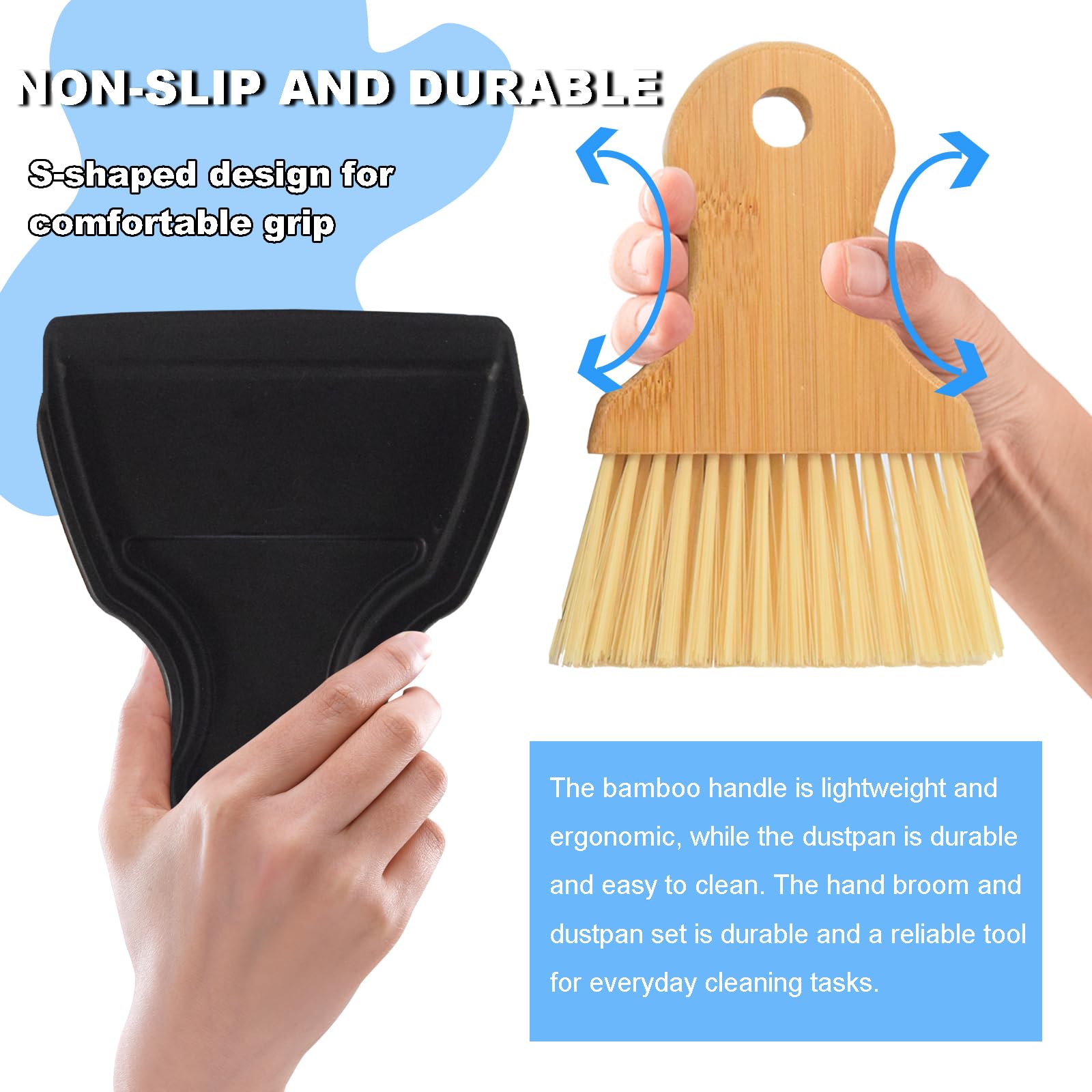 Dayesque 1 Set Mini Hand Broom And Dustpan Set Portable Cleaning Kit Mini Hand Broom And Dustpan Set Wooden Crumb Sweeper For Desktop Bookshelf - View #11