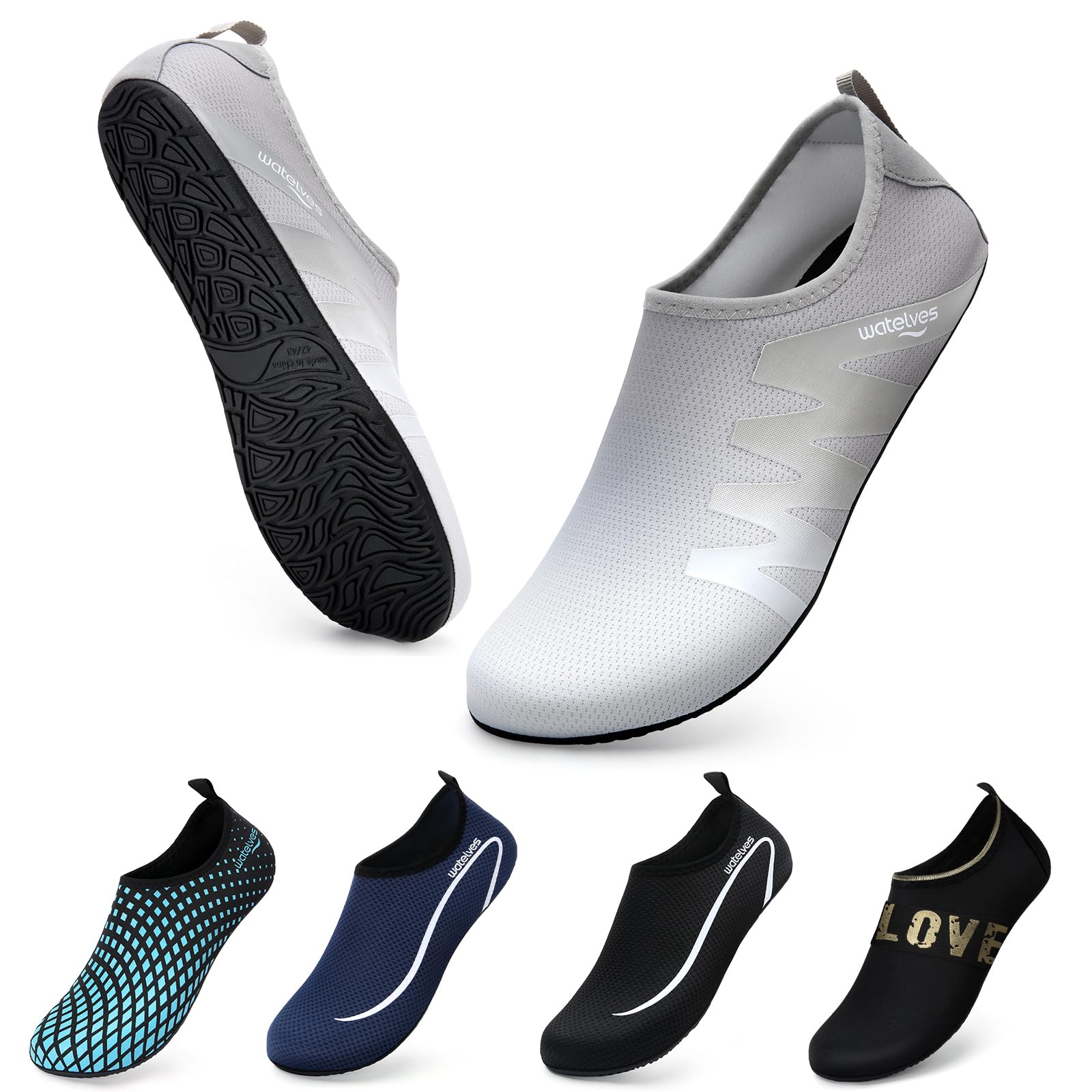WateLves Scarpe da Scoglio Scarpette Donna Uomo Asciugatura Rapida Super Leggere Antiscivolo per Spiaggia e Snorkeling Unisex