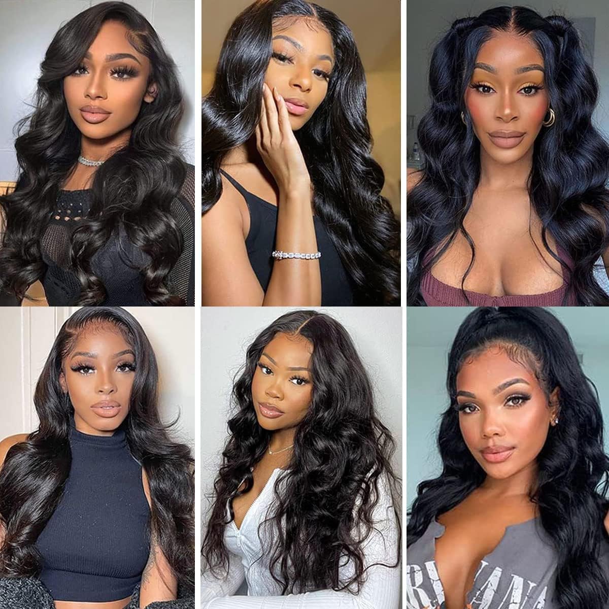 Body Wave Bundles Human Hair Unprocessed Brazilian Virgin Hair Bundles 12 14 16 Inch Healthy And Soft #1B Natural Black Color Remy Hair Extensions For Women
