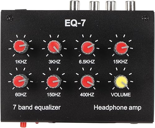 Miniatura 1 de EQ-7 Ecualizador gráfico de 7 bandas, ecualizador de audio para automóvil con salida de entrada RCA, entrada de 0.138 in, ecualizador de