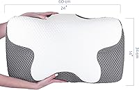 Vista 10 de Almohada cervical de espuma viscoelástica, almohadas contorneadas para el dolor de cuello y hombros, almohada ortopédica ergonómica con soporte