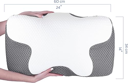 Miniatura 10 de Almohada cervical de espuma viscoelástica, almohadas de contorno para dolor de cuello y hombros, almohada ortopédica ergonómica de apoyo contorneada