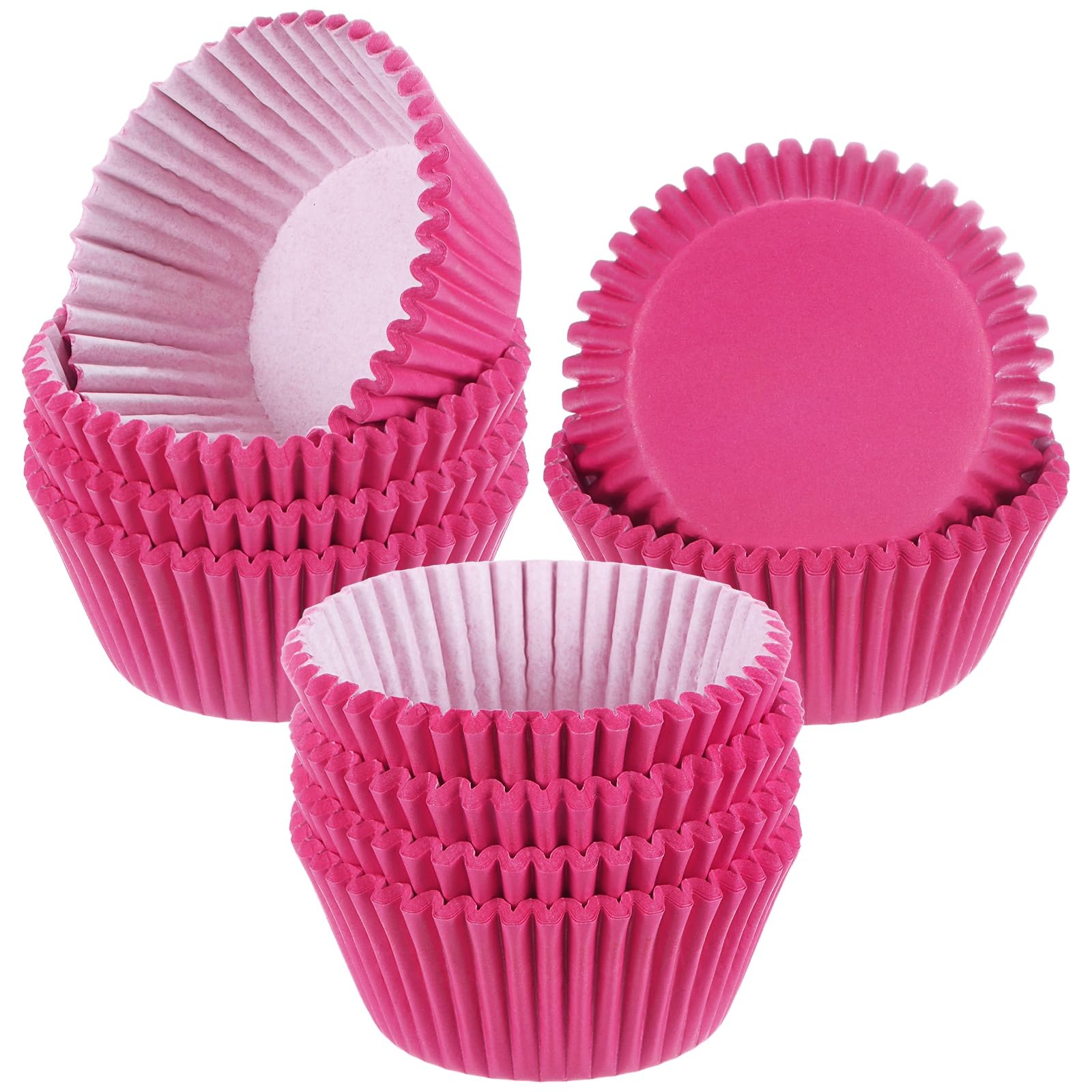 M METERXITY 200-Pack Standard Cupcake Liners for Baking, Greaseproof Cupcake Wrappers for Wedding/Birthday/Party/Christmas[Rose Red]