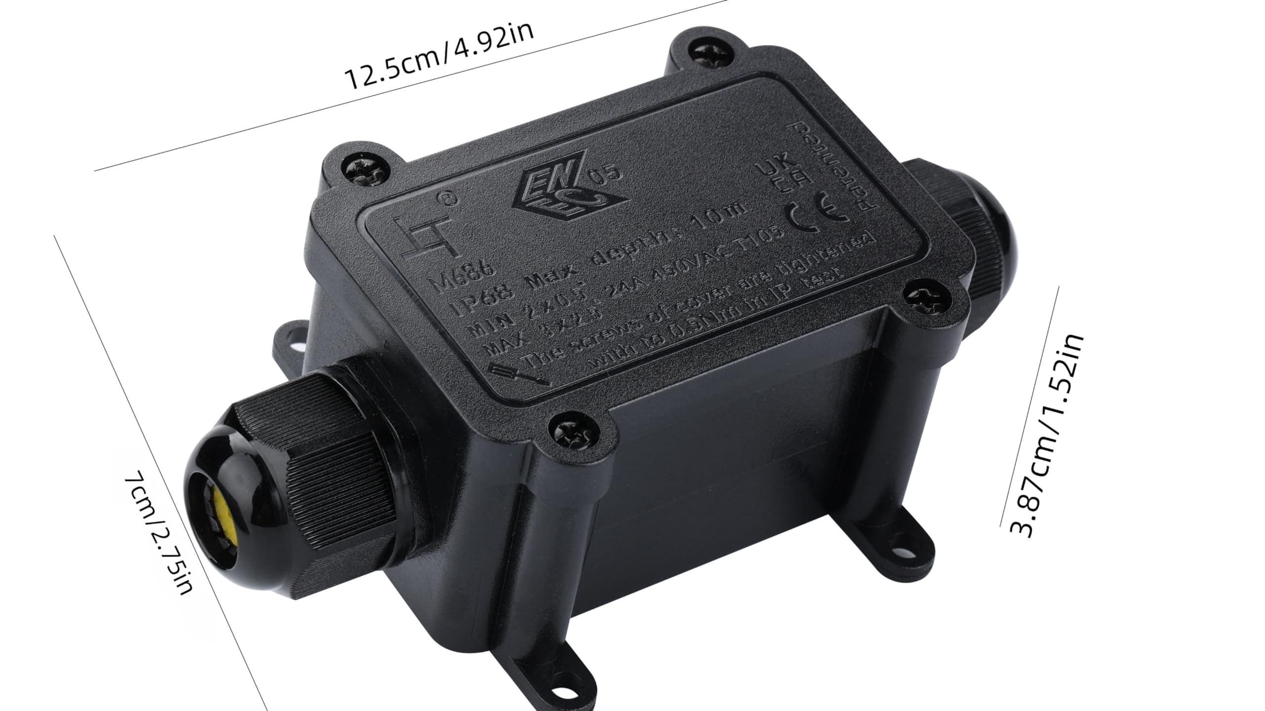 Snapklik.com : Tynoscco IP68 Waterproof Junction Box,2-Way Waterproof ...