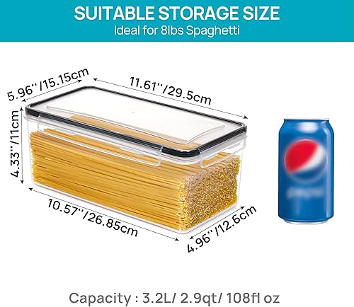Miniatura 2 de Vtopmart Contenedores herméticos para almacenamiento de alimentos con tapas, juego de 4 recipientes de plástico de 3.2 L, recipientes de plástico