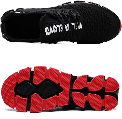 Miniatura 4 de Vooncosir - Zapatillas de moda para hombre, transpirables, de malla, antideslizantes, para correr, con suela suave, zapatos deportivos casuales y