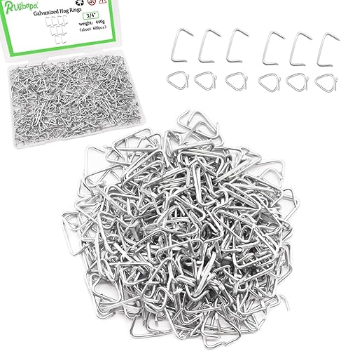 Miniatura 1 de Anillos de cerdo galvanizados de 34 de pulgada para tapicería profesional, kit surtido de instalación de anillos de cerdo para jaulas de animales