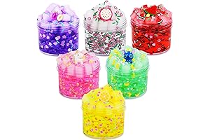Boba Slime 6-Pack: Crystal Clear, Super Soft,Stress Relief Fun!