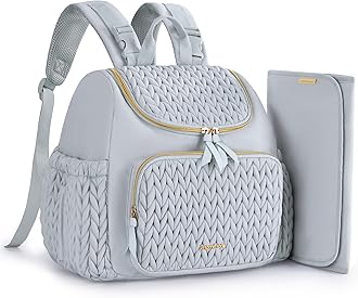 mommore Diaper Bag Small Diaper Backpack Stylish Toddler Baby Mini Maternity Bags Travel Backpacks with Insulated Pockets, Changing Pad, Stroller Straps