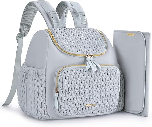 Miniatura 1 de mommore Bolsa de pañales pequeña mochila para pañales elegantes mochilas de viaje para bebés con bolsillos aislados, cambiador, correas para