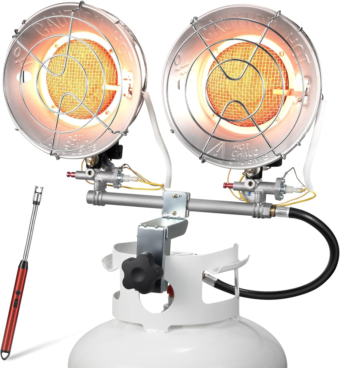 Double Tank Top Outdoor Propane Heater With a Windproof