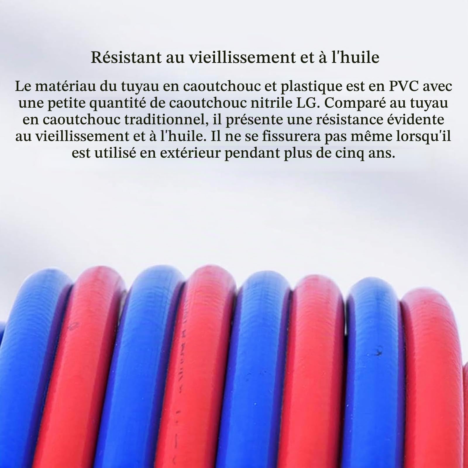 RSBFER Tuyau de soudage Double oxygène-acétylène 8 mm, Tuyau pour Chalumeau oxycoupeur pour la découpe et Le soudage du métal, Usage Industriel,5m