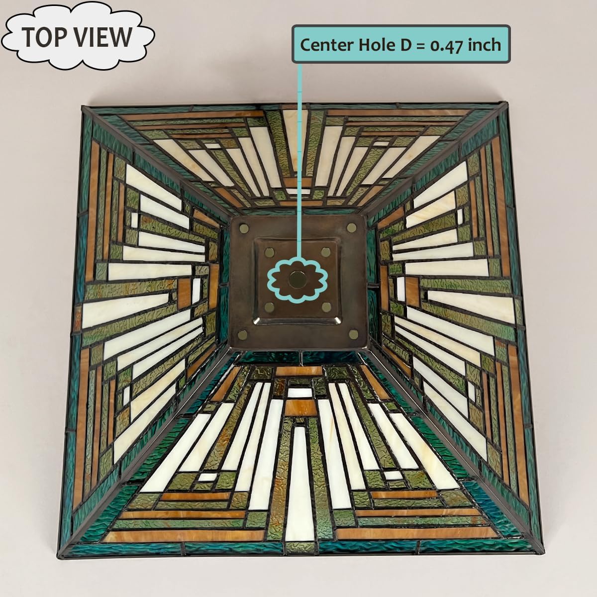 Tiffany Lamp Shade,16 inch Mission Style Handcrafted Stained Glass Lampshade replacement for Table Lamp Floor Lamp